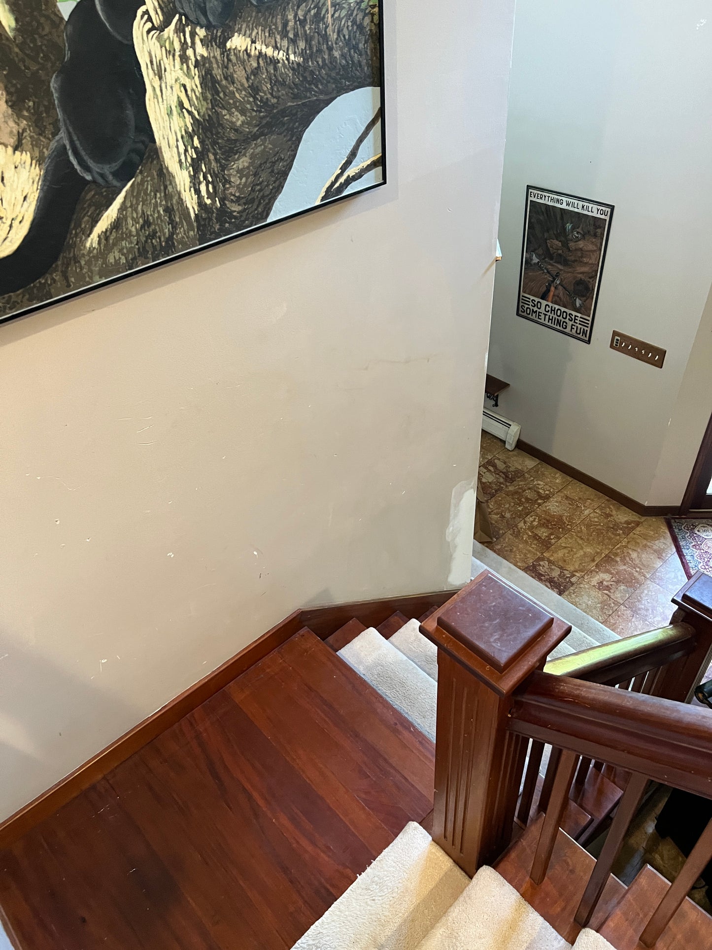 Mahogany stairway