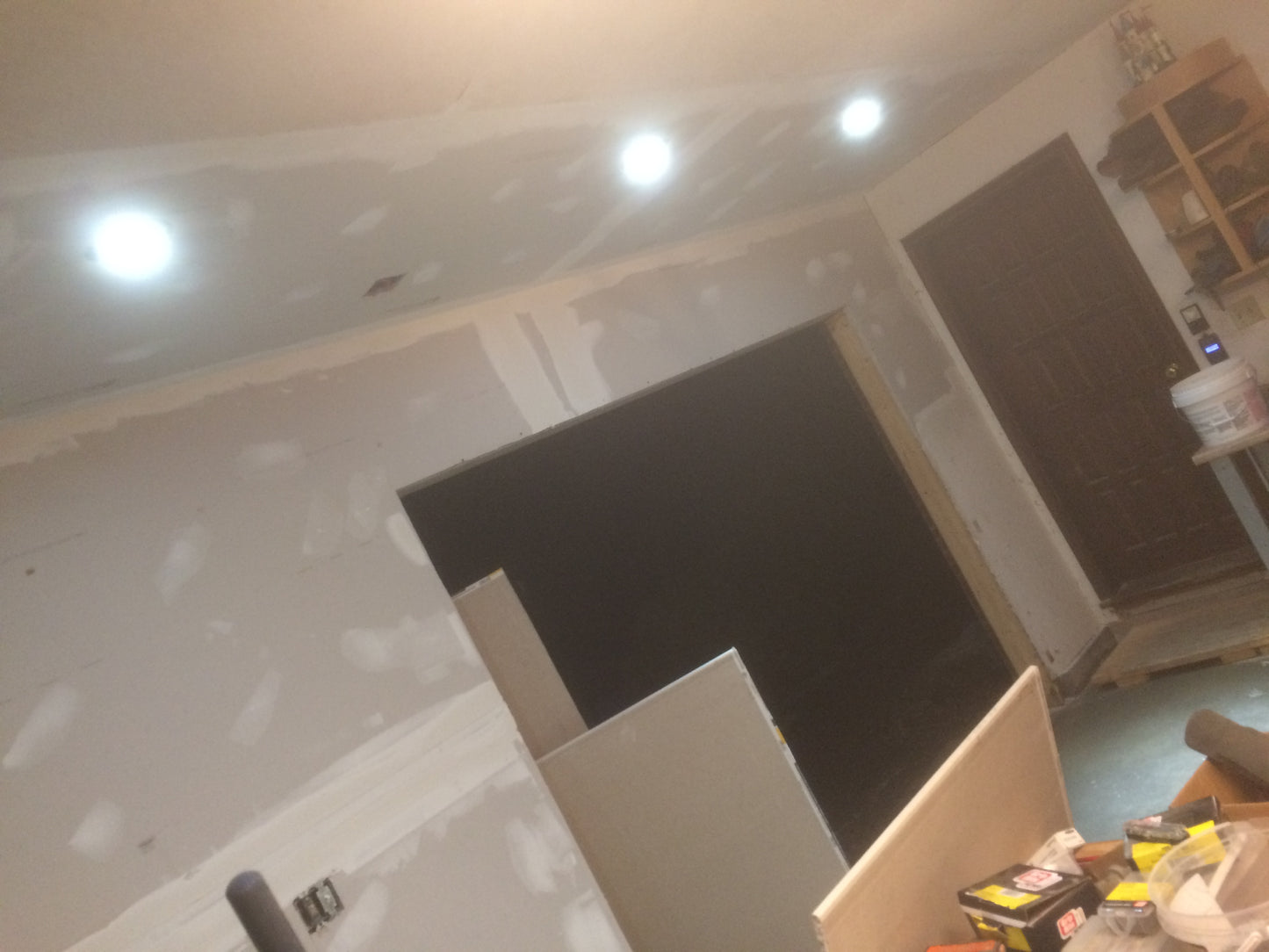 Garage under construction to put in lighting