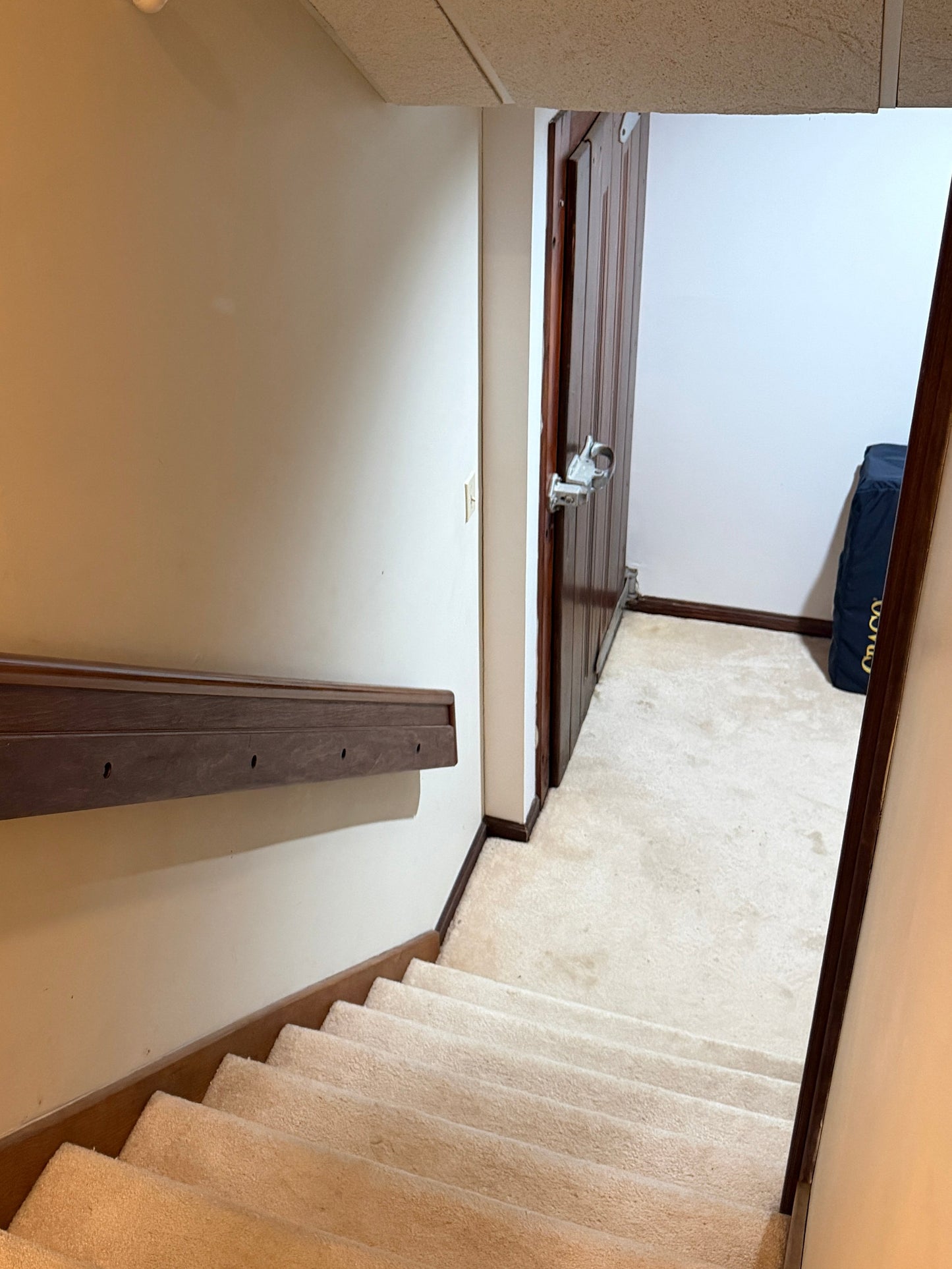 wooden door to the wine cellar downstairs