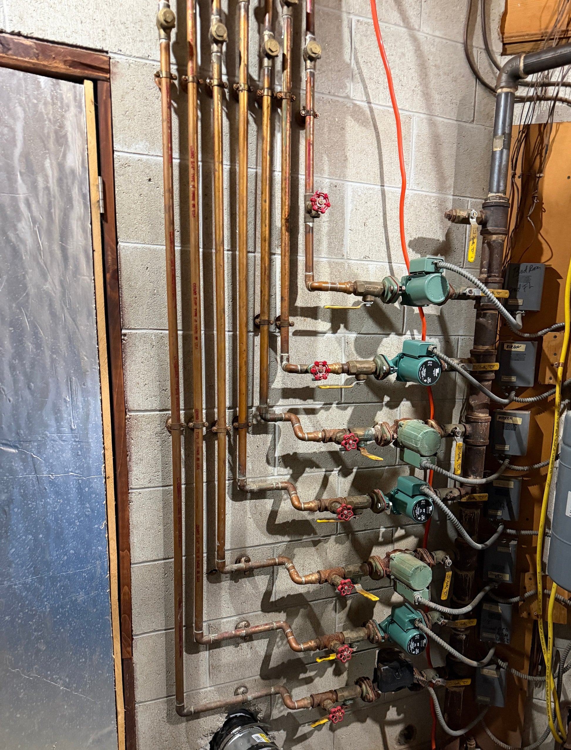 Plumbing system with pipes circulators  and valves 