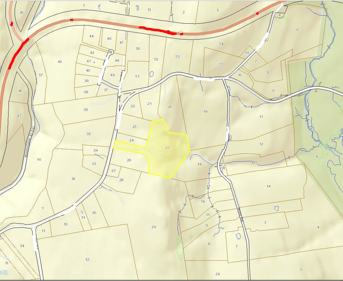 Map with a yellow highlighted area