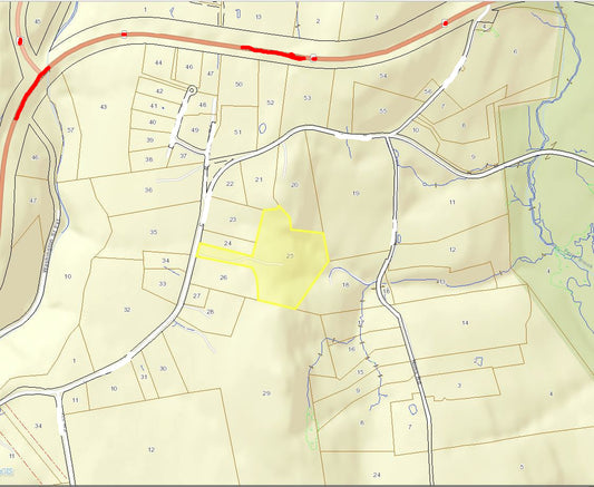 Map with a yellow highlighted area