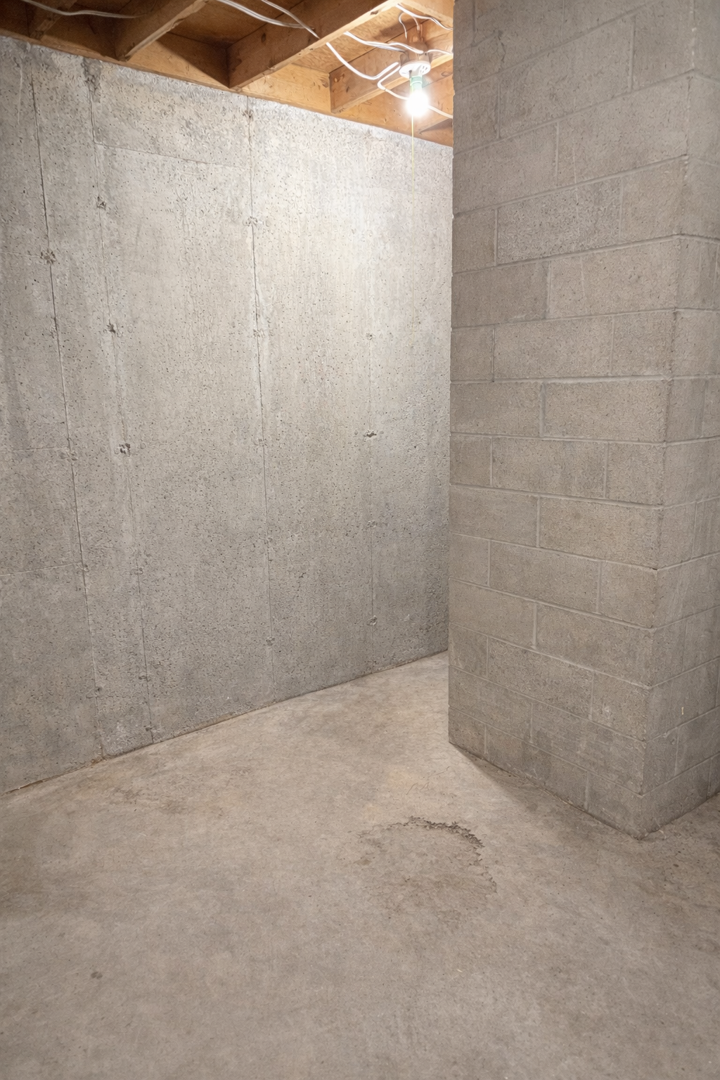 wine cellar Concrete wall and floor in a basement setting